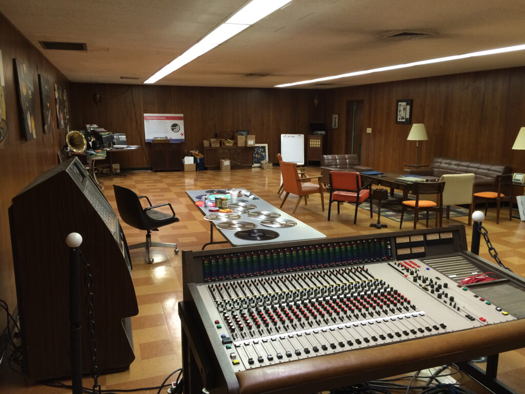 The analog soundboard at Upstairs at United
