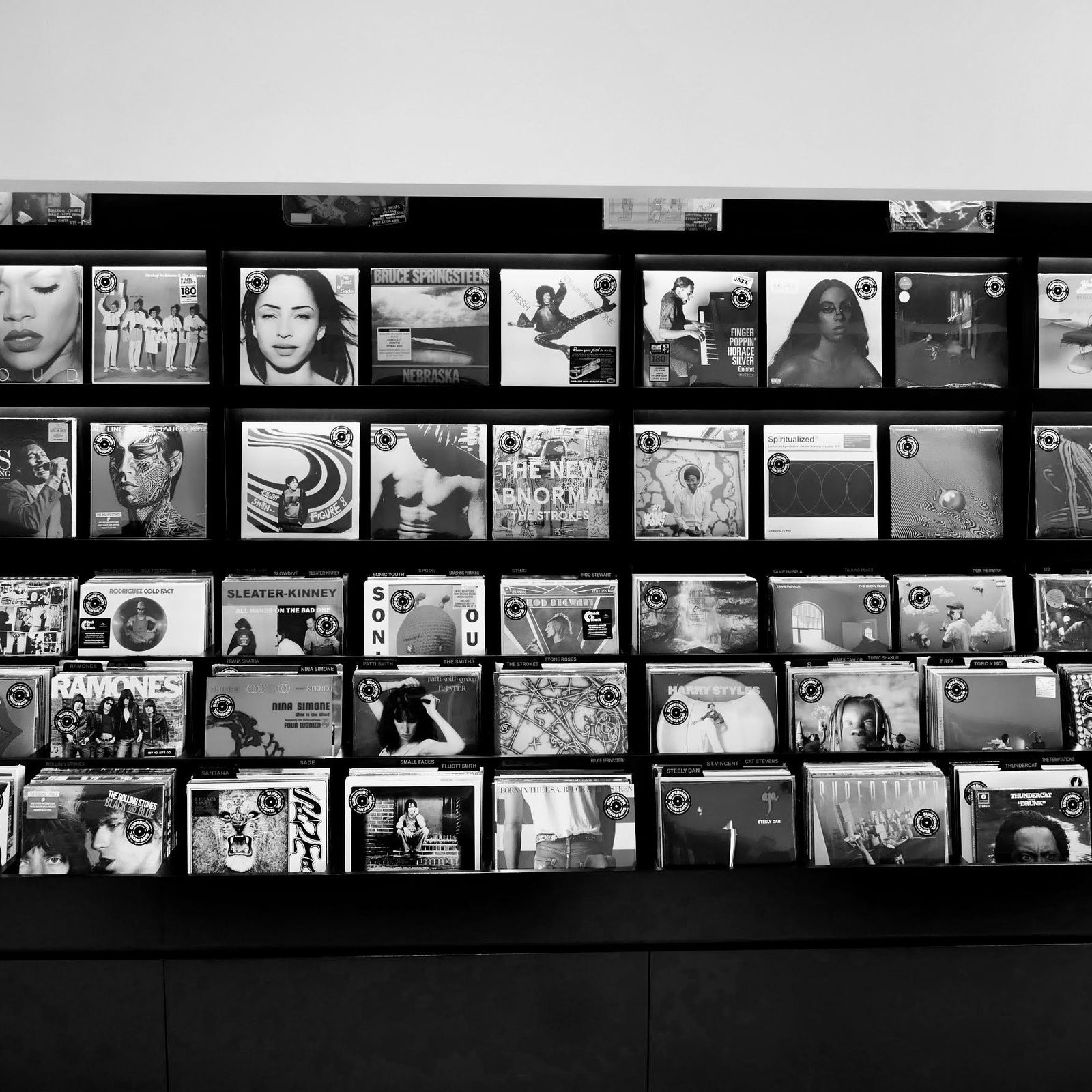 A selection of vinyl records on display at Supervinyl